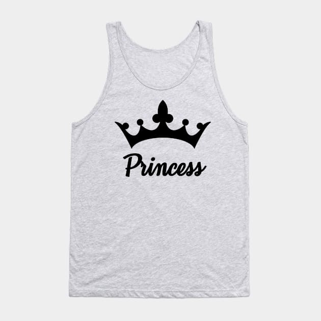 Girl Princess text print with crown Tank Top by BeckyS23